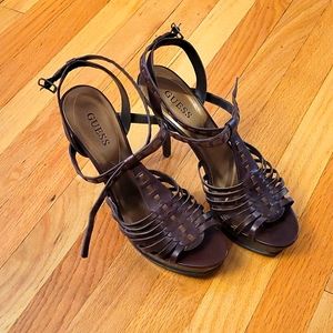 Brand New Chocolate Brown Guess Heel/Sandal